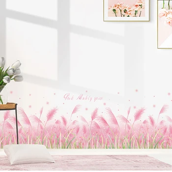 3D Girls Heart Pink Feather Wings Wall Sticker Baby Bedroom Dormitory Room twórcze dekoracyjne plakaty samoprzylepne naklejki DIY