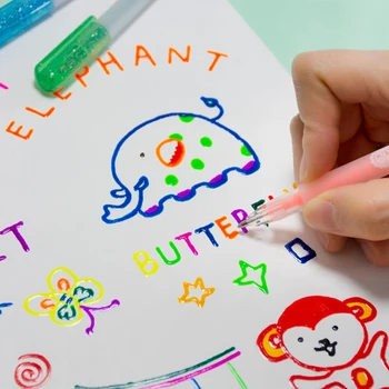 3D błyszczący желейная atramentowy uchwyt zestaw kolorowych DIY fluorescencyjnych graffiti żel pen prezent dla dzieci GDeals