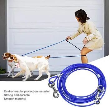 3M/5M/10M stalowy drut smycze dla zwierząt domowych dla dwóch psów 3 kolory anti-bite krawat przewód otwarty ołowiany pas pies podwójny smycz