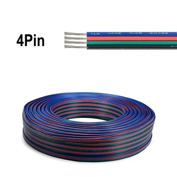 4 pinowy przewód elektryczny 10m 22AWG SM JST kabel cynowana miedziane przewody RGB kontroler kabel do 5050 taśmy led moduł świetlny