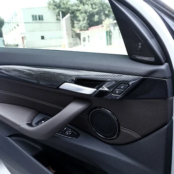 4 szt włókna węglowego dla BMW New X1 F48 2016-2018 tworzywo ABS drzwi wewnętrzne ozdoby paski pokrywa wykończenie Dla BMW X2 F47 2018