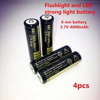 4szt 2017 nowy akumulator 18650 3.7 V 4000 mah akumulator liion bateria do latarki led Latarka batery litio bateria+ Darmowa dostawa