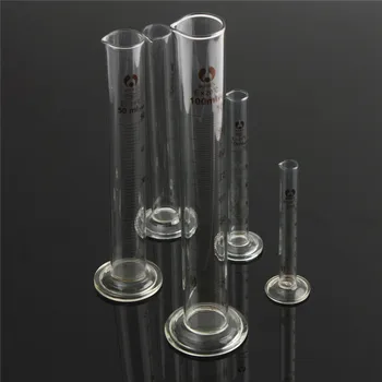 5 szt./kpl. profesjonalny połówkowy szklany cylinder pomiarowy laboratorium chemiczne wylewka pomiarowy cylinder zestaw 5 ml 10 ml 25 ml 50 ml 100 ml