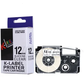 5szt XR-12X taśma cartidge jest kompatybilny z drukarką etykiet Casio Black on Clear casio label tape 12mm XR12X do drukarek EZ KL-120