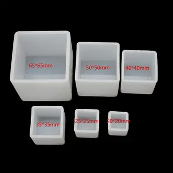 6szt kwadratowa żywica epoksydowa formy kostka formy silikonowe żywiczne odlewy biżuterii robi 6 rozmiarów