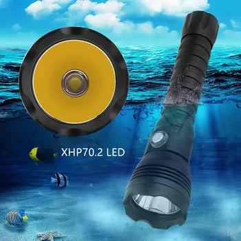 7000LM potężny XHP70.2 żółty/biały światło wodoodporna latarka do nurkowania pod wodą taktyczna błysk światła nurkowania Palnika lampy