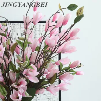 76 cm 7 Rozdział Magnolia sztuczny kwiat Юлань ślubne jedwabne kwiaty centralne fałszywe stół kwiat dekoracji domu