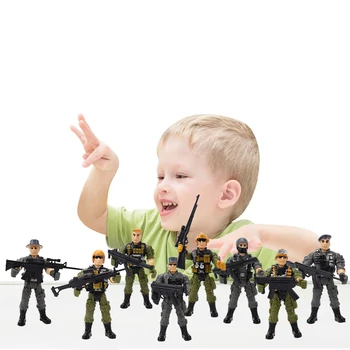 8 szt./kpl. figurka wojskowych żołnierzy model swat piasek dekoracja stołu zabawki dla chłopców model plastikowy figurka zabawka broń