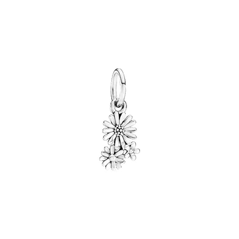 925 srebro próby Stokrotka bukiet kwiatów zwisają Urok koraliki pasują oryginalne Pandora charms bransoletka wisiorek naszyjnik biżuteria