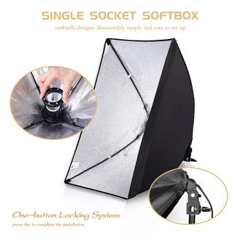 AILEHKUO Photography Softbox Lighting Kit sprzęt dla studia fotograficznego 50x70CM zawodowa ciągła świetlny system softbox