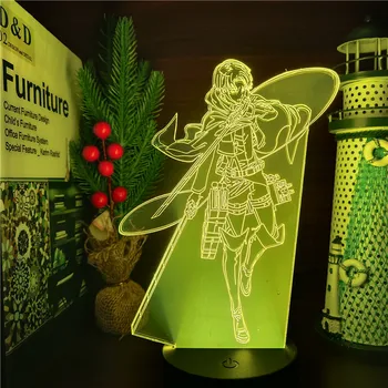 Atak na tytanie Levi Ackerman akrylowy 3D światło lampy anime rysunek led sypialnia lampa prezenty dla dzieci dekoracji domu