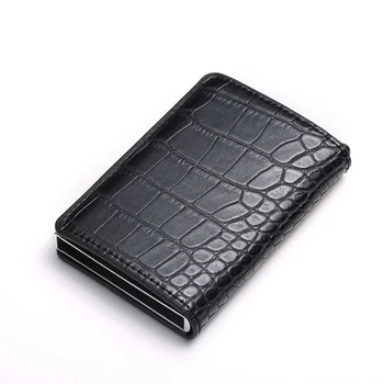BISI GORO 2020 Fashion Credit Card Holder Carbon Fiber Card Holder Aluminum Slim Short Card Holder RFID Blocking Card Wallet