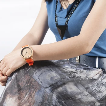 BOBO BIRD ręcznie bambusowe zegarki damskie zegarek kwarcowy zegarek mody zegarek z silikonowym paskiem reloj mujer V-08 Hot Selling