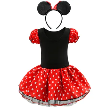 Baby Girls Minnie Kropki Tiul Tutu Mickey Sukienka Odzież Dzieci Świąteczny Strój Urodziny Niezwykły Kostium Z Opaską