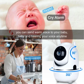 Baby Monitor WiFi Cry Alarm IP Camera WiFi Video Nanny Cam Baby Camera-Night Vision Wireless Video Surveillance CCTV Camera 2MP
