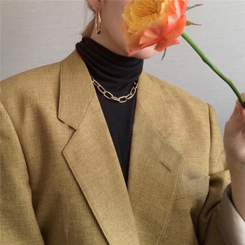 Bacolod punk gruby łańcuch naszyjnik dla kobiet 2020 moda odkryty partii złoto srebro kolor biżuterii geometryczny naszyjnik naszyjnik