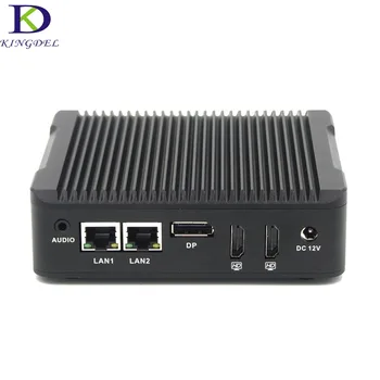 Bez wentylatora mini PC quad core Celeron N3160 Dual LAN Linux PFsense router Firewall serwer komputer z 2 antenami HTPC TV Box