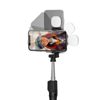 Bezprzewodowa Bluetooth Selfie Stick dla Iphone/Android składany ręcznie monopod migawka zdalnego szuflady mini-statywu LED Light