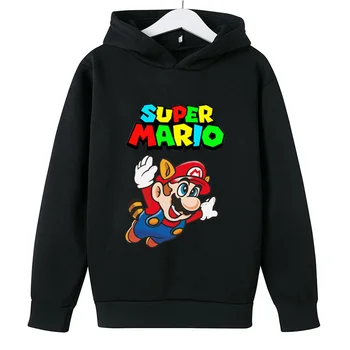Bluza z Kapturem ' s Sweatshirt Street Mario bawełna 5-14 lat Amerykański styl chłopców 2020 gra dla dzieci drukuj pełna codzienny