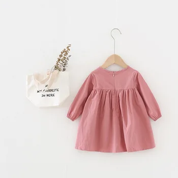 Bowknot Ribbon Baby Girls Dress Wiosna Jesień Słodki Wiatr Dla Dzieci Sukienki Różowy Czarny