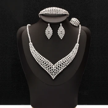 Bride Talk 70% Off Inventory Clearance Luxury Fashion Women Jewelry Set For Wedding Party Cubic Zirconia Gift