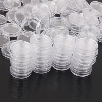 Bulk 400 Coin Capsule Hold Containers Collection Box Pennies for Coins Storage - 21mm - Clear