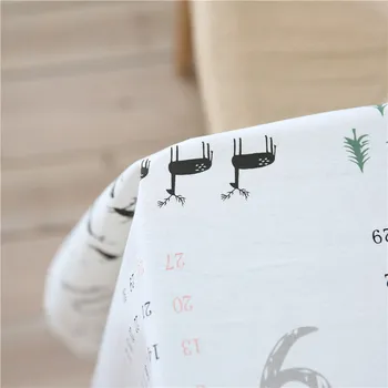 CITYINCITY kalendarz styl biały obrus bawełna drukowane prostokątny dla domu partii dekoracje ślubne indywidualne