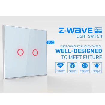 COOLCAM 4 szt./lot Z-wave Plus na ścianie włącznik światła 2CH Gang Home Automation Z Wave Wireless Smart Remote Control Light Switch