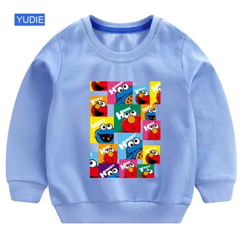 Chłopcy bluza dzieci Hoodi skrytka babi sweter dla Dzieci, bluzy dla dzieci Ulica Sezamkowa Elmo Catoon bluzy Dziecięce, bluzki dziewczyny