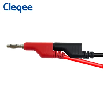 Cleqee P1045 5 szt. 4 mm stackable banana plug to test clip test leads Durable Multimeter Testing Cables miedź 1 m