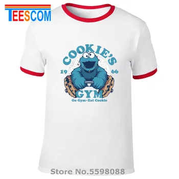 Cookies siłownia koszulki mężczyźni 2019 nowość Sesame Street cookie monster koszulka osób firmowa odzież fitness męskie z krótkim rękawem topy