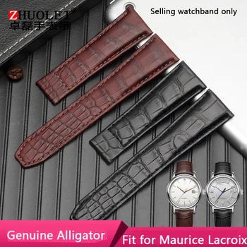 Croco Skórzany pasek do zegarka Maurice Lacroix PT6158 PT6098 eleganckie wykonanie serii bydła Skórzany watchband