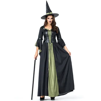 Czarnoksiężnik z Krainy Oz czarny Эльфаба strój czarownicy na Halloween carnival fantasy kobiety czarownica cosplay osoba dorosła kobieta bal maskowy