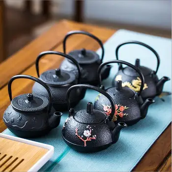 Czarny 300 ml japoński żeliwny czajnik Tetsubin lub herbaty z filtrem zestaw herbaty akcesoria Pu ' ER kawa herbata