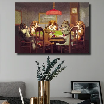 DDHH olej malarstwo ścienne sztuka płótnie wydruki Psy grają w pokera bez ramki zwierzęta ścienne obrazy do salonu plakaty i wydruki
