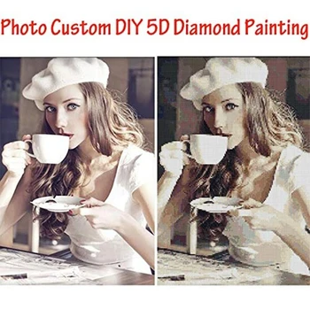 DIY 5D Diamond Painting Custom Photo Make Your Own Diamond Embroidery Full Round Drill Mosaic Rhinestone Art Animal Cross Stitch