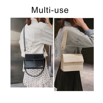Damska designerska luksusowa torba 2020 Fashion New PU Leather Women Handbags Crocodile wzór torba na ramię Messenger Bag