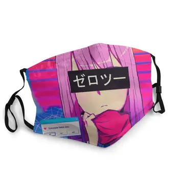 Darling In The Franxx Non-Disposable Mouth Face Mask Unisex Vaporwave Aesthetic Zero Two Mask Protection Cover Respirator Муфель