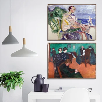 Dekoracje Do Domu Sztuki Ścienne Obrazy Do Salonu Plakat Druk Płótno Malarstwo Norweski Edward Munch Rysunek Malarstwo 4