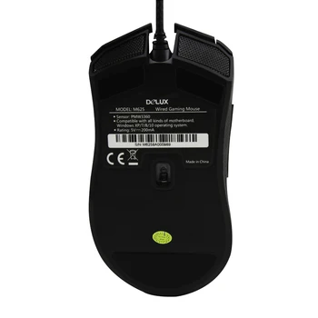 Delux M625 RGB przewodowa mysz ergonomiczna 7D 24000 DPI regulowana Mause USB optyczna komputerowe wspomaganie gier myszy do PC laptopa