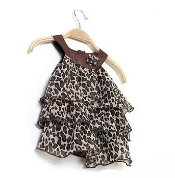 Detaliczna dziewczyna sukienka leopard 2018 Nowy przyjazd Baby Girl moda leopard/ zebra ciasto strój dziecięcy strój dziewczyny леопардовые sukienki