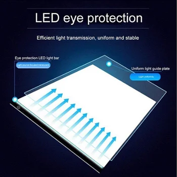 Diamentowa Malarstwo Akcesoria 3 Poziomy Dimmable Led Light Pad,Tablet,Narzędzia,Akcesoria Do Ochrony Oczu Rozmiar A4 A5