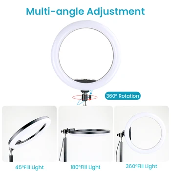 Dimmable LED RingLight z растягивающимся widełki dla studia fotograficznego Video Live Tiktok Photography Lighting Selfit Lamp Stand