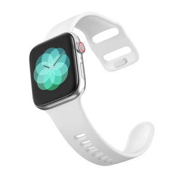 Dla Apple Watch 1 2 3 4 5 6 SE gumowy pasek do zegarka iWatch 44 mm 42 mm 40 mm 38 mm sportowy lekki wymienny pasek Wielorowkowy