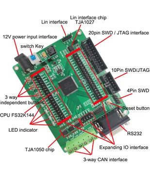 Dla NXP Development Board FS32k144 płyta ewaluacyjna ARM cortex M4F z 3-way CAN DC-12V z interfejsu SWD JTAG