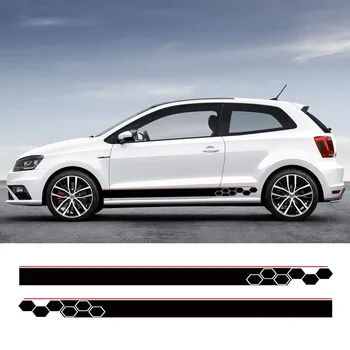 Dla-Volkswagen Golf Tiguan POLO CC Auto Body Sport Styling naklejki na boczne drzwi samochodu naklejki ula krata graficzna Winylowa naklejka
