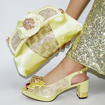 Doershow piękne buty i torba zestaw afrykańskich zestawów 2020 fioletowy kolor włoska torba na buty zestaw ozdobiony kryształkami! SIM1-28