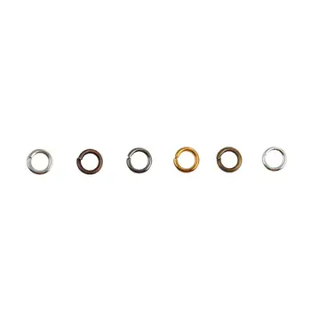 DoreenBeads 0.7 mm 4/7/8 mm stopów na bazie żelaza otwarty skok pierścienia zestaw do tworzenia biżuterii, okrągły, mieszany rozmiar kolor zawias do DIY