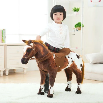 Dorimytrader 82x62cm miękkie modelowanie zwierząt koń Bojowy pluszowe zabawki prezent dla dzieci zdjęcia rekwizyty