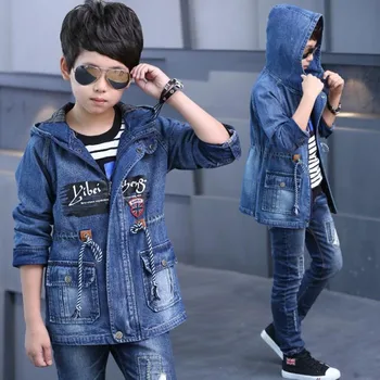 Dziecięca kurtka dżinsowa 2020 New Boys Jean Coat Clothes Fashion Casual Boys Cardigan plac ulica kowbojski odzież nastoletnie bluzy